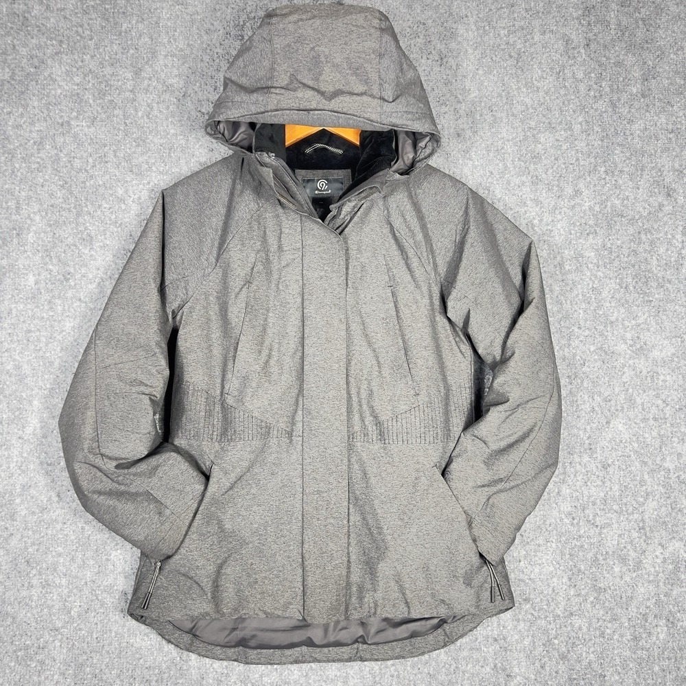 Champion Gray Hooded Insulated Jacket Women's XS Full Zip Winter Coat